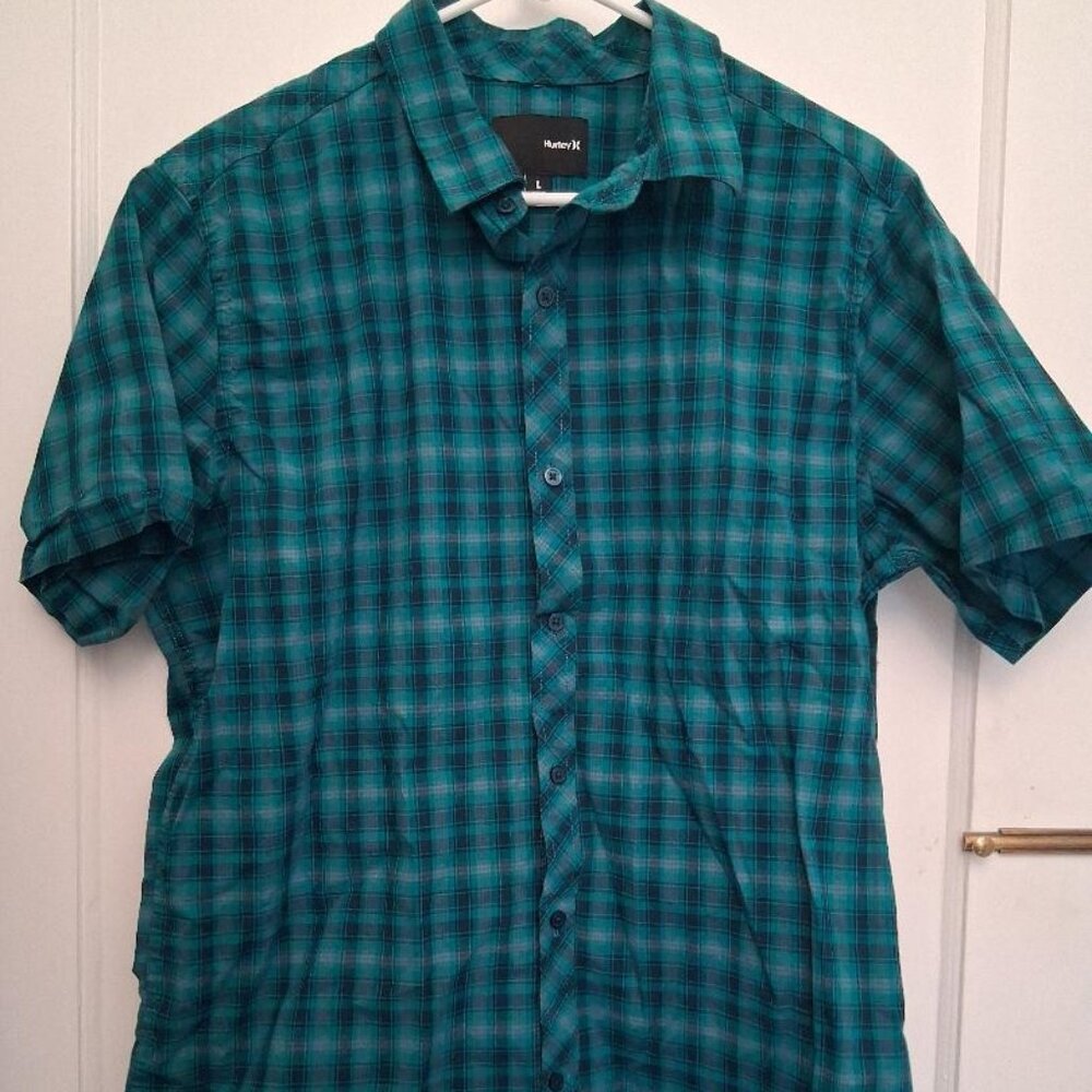 Men's Hurley Green Plaid Shirt